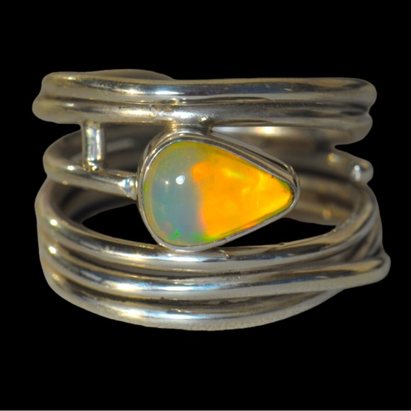 Jewelry - Sterling silver and genuine Ethiopian opal ring size 8.5